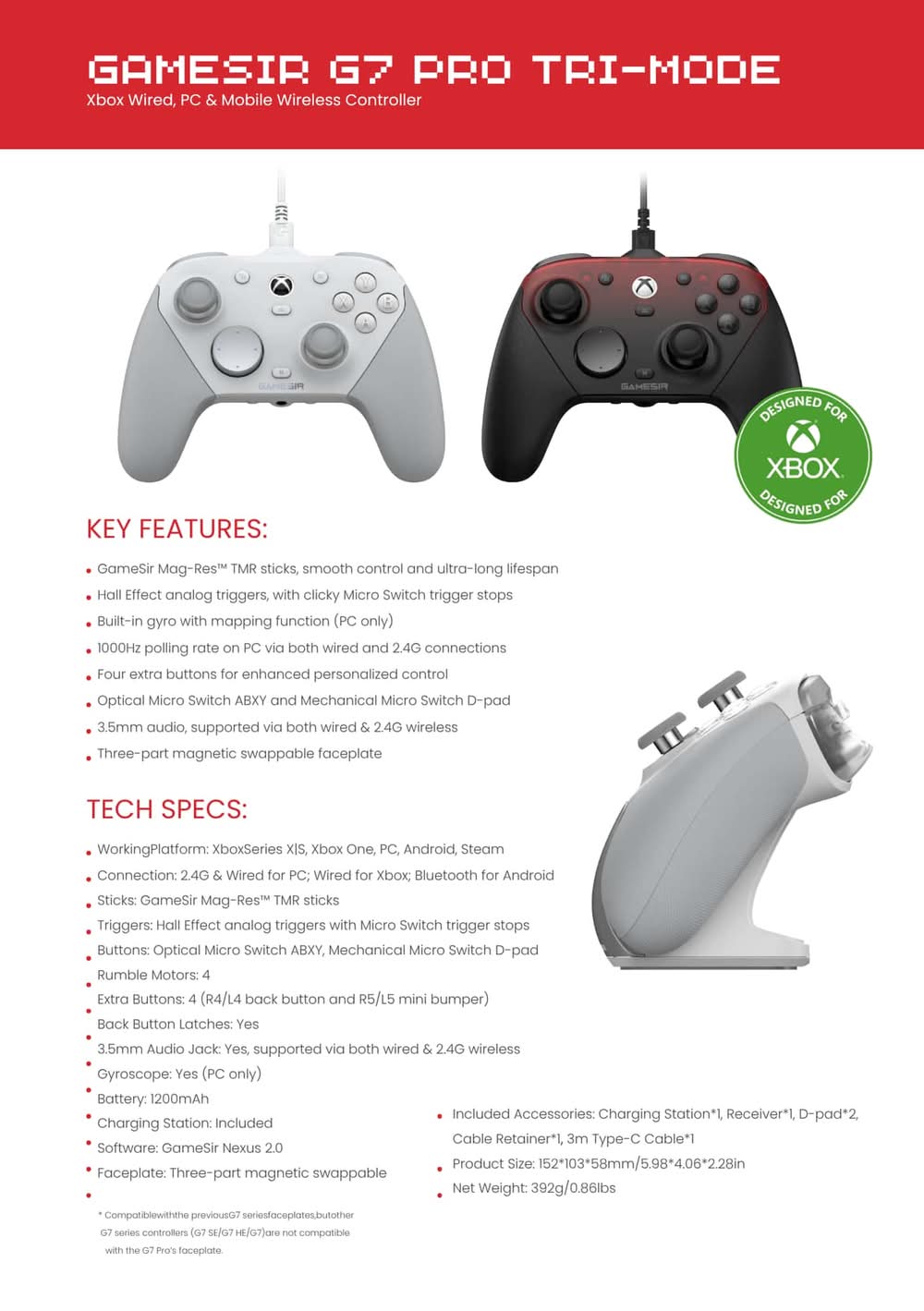 GameSir G7 Pro Tri-Mode Game Controller For Xbox Series Delivery