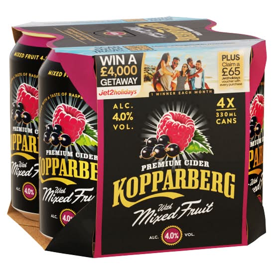 Kopparberg Mixed Fruit, Premium Cider (4 x 330ml)