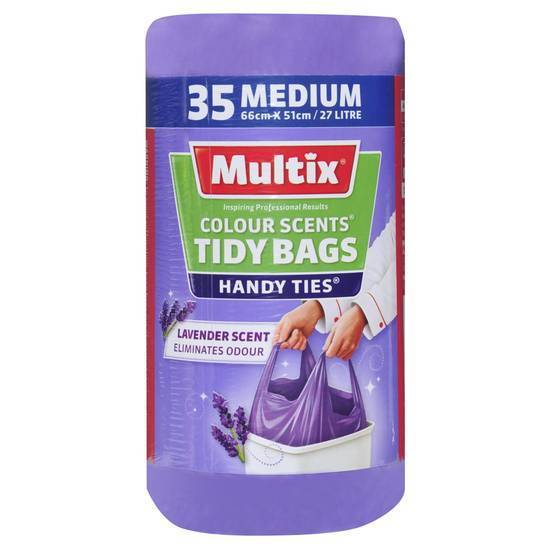 Multix Colour Scents Handy Ties Tidy Bags Medium | Lavender Scent (35 Pack)