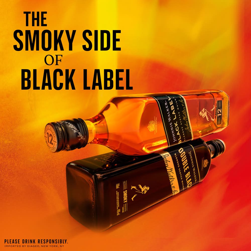 Johnnie Walker Double Black Blended Scotch Whisky, Smoky (1 L