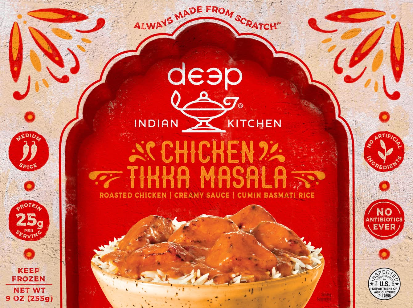 Deep Indian Kitchen Frozen Medium Spice Chicken Tikka Masala (9 oz)