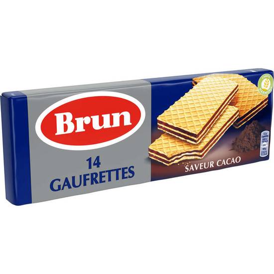 BRUN - Gaufrette fourrée saveur cacao - Gouter enfant - 146g