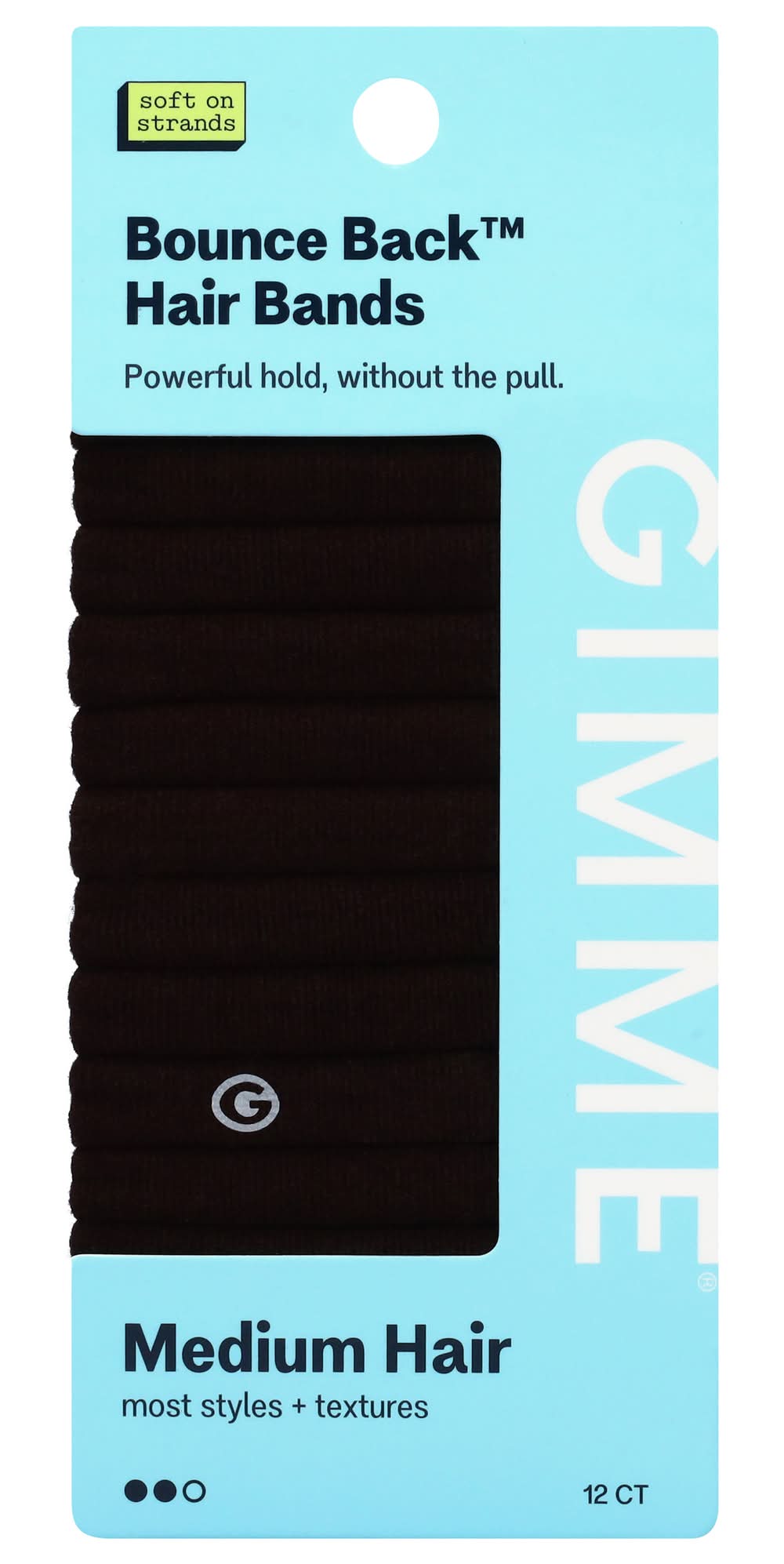 Gimme Comfort Fit Hair Tie Bands, Dark Brown (12 ct)