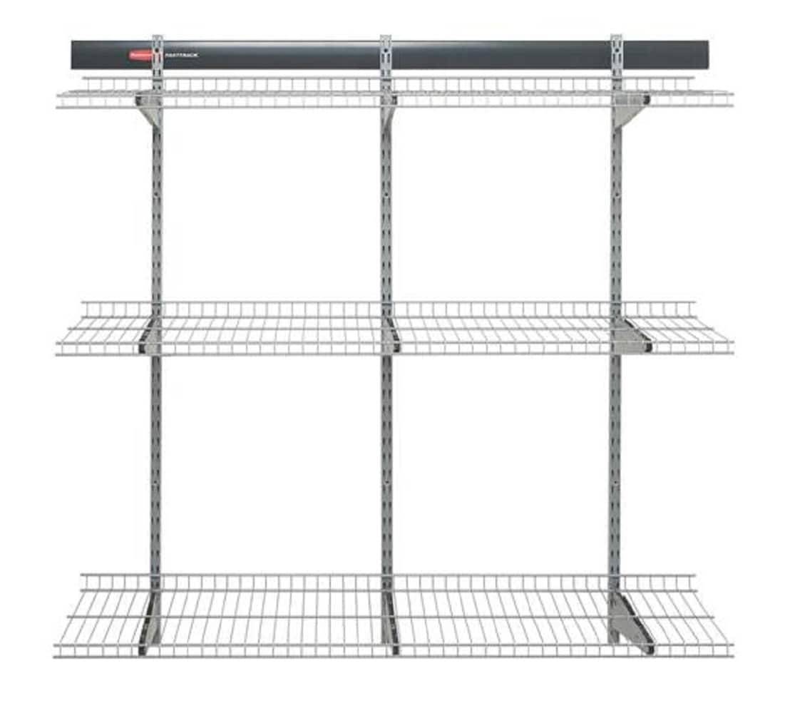 Rubbermaid FastTrack Garage 16-Piece 48-in Gray Steel Multipurpose Storage Rail System | 2064666