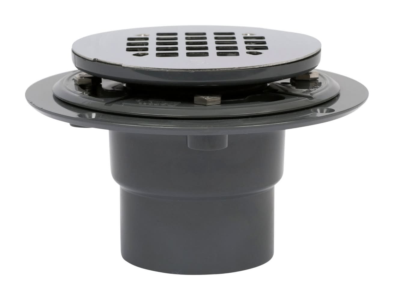 Oatey 2-in or 3-in PVC Low Profile Drain with Round Stainless Steel Strainer