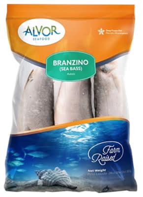 Alvor Seafood Branzino Sea Bass Fish (9.33 oz, 3 ct)