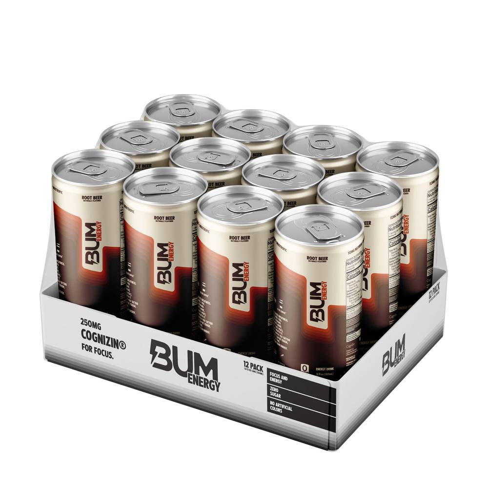 BUM Energy Drink, Root Beer (12 x 12 fl oz)