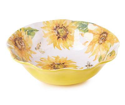 Sunflower & Bee Melamine Serving Bowl