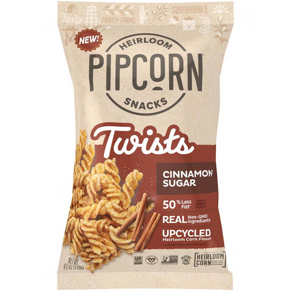 Pipcorn Twists Snacks, Cinnamon Sugar (4.5 oz)