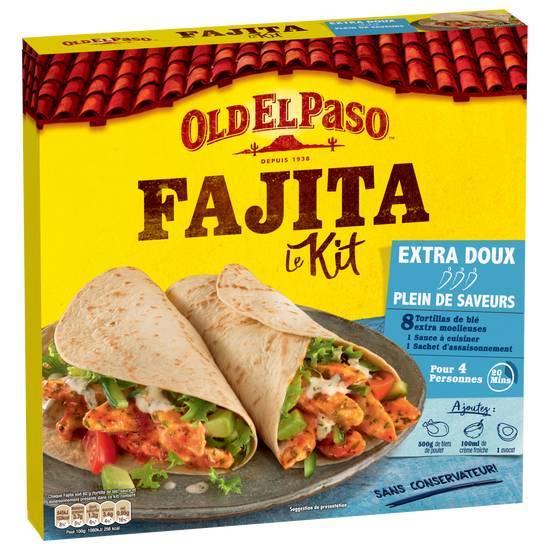 Kit composé de galettes de blé, d'une sauce, d'un assaisonnement pour crème fraîche. - old el paso - 478g e