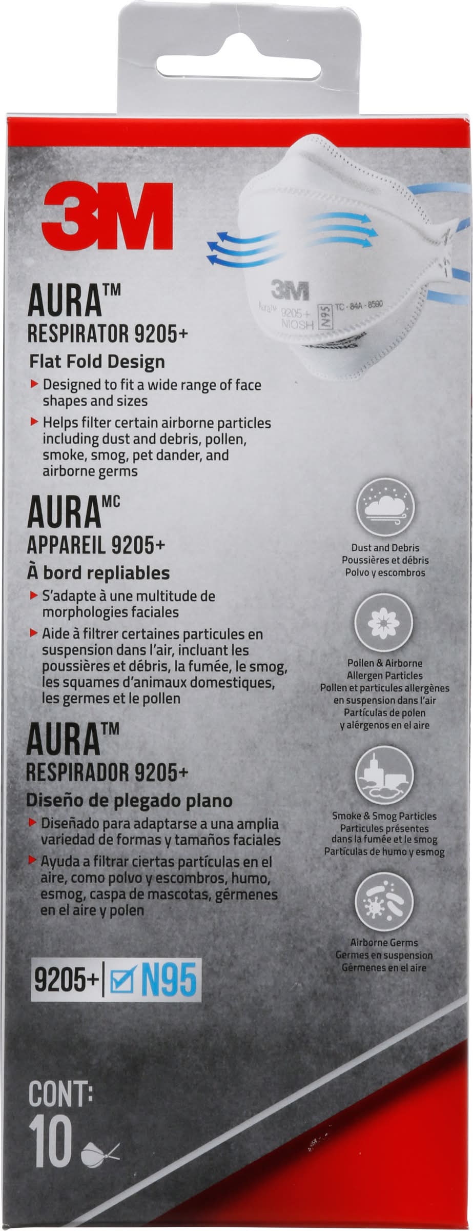 Aura N95 Respirator 9205+ (10 ct)