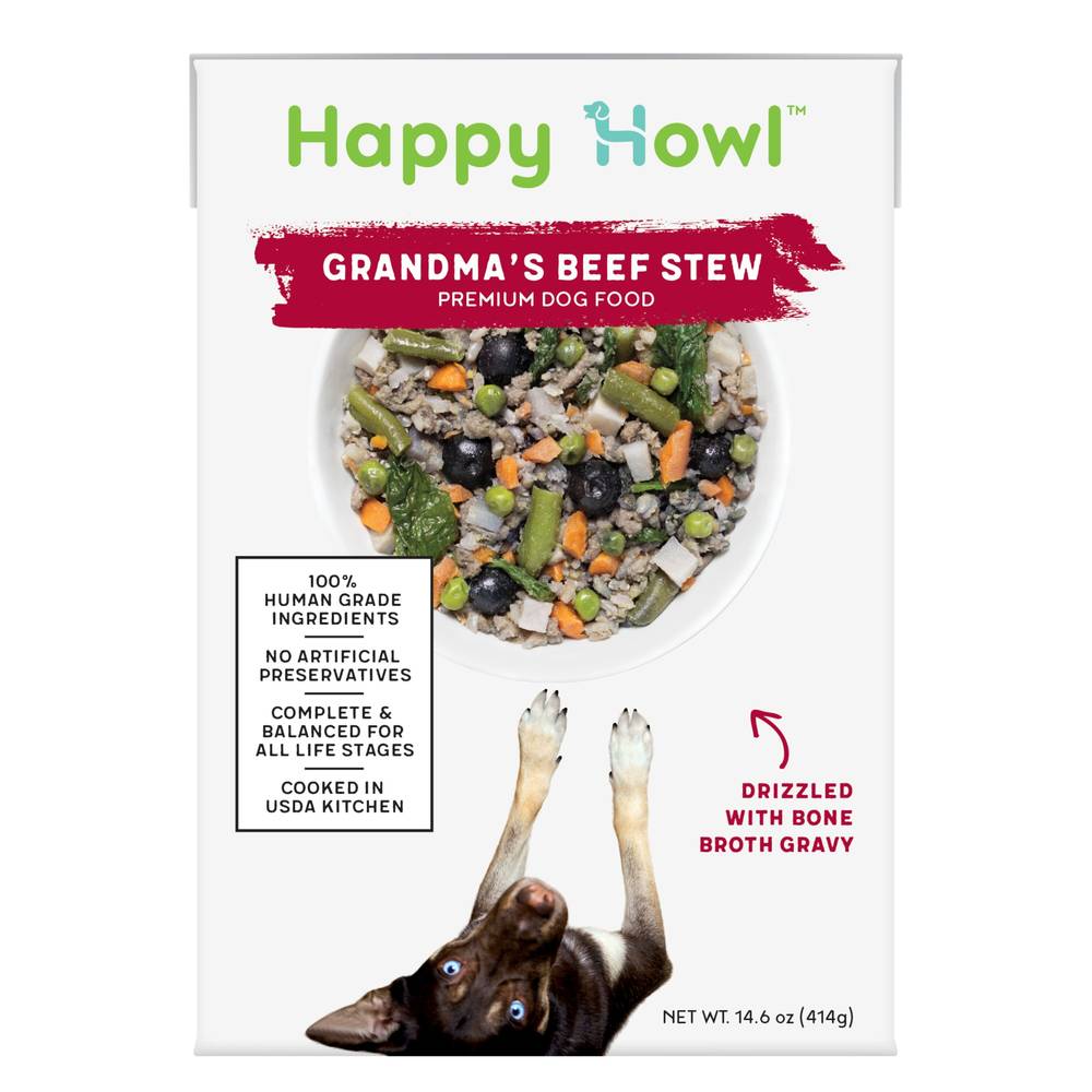 HAPPY HOWL Grandma's Beef Stew 100% Human-Grade Dog Food, 14.6 OZ