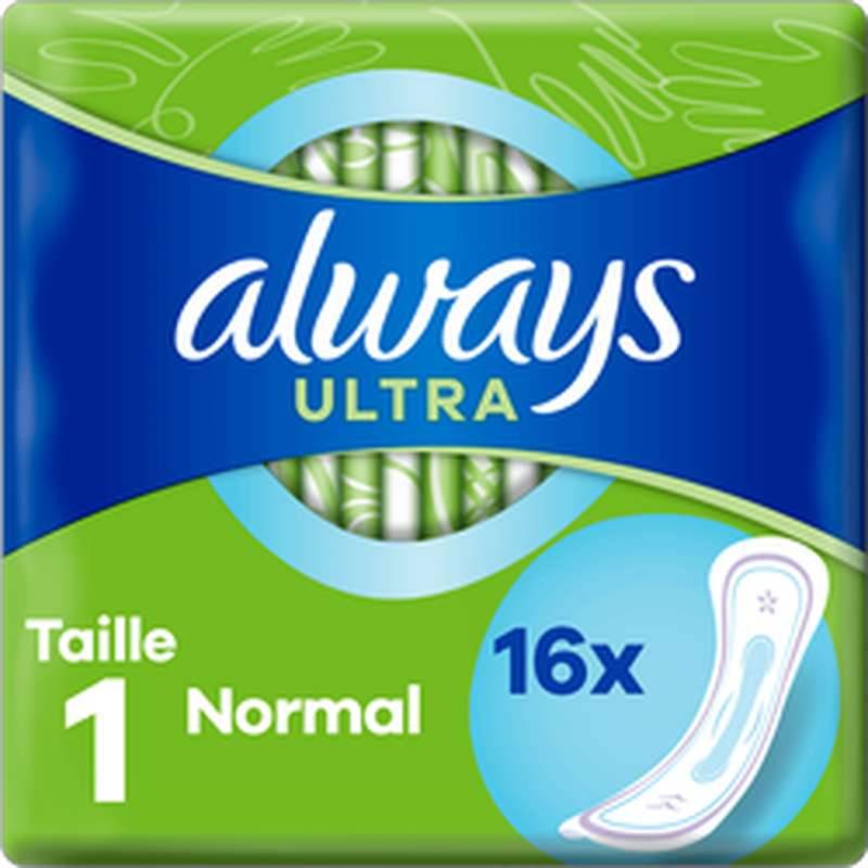 16 serviettes hygiéniques always normal
