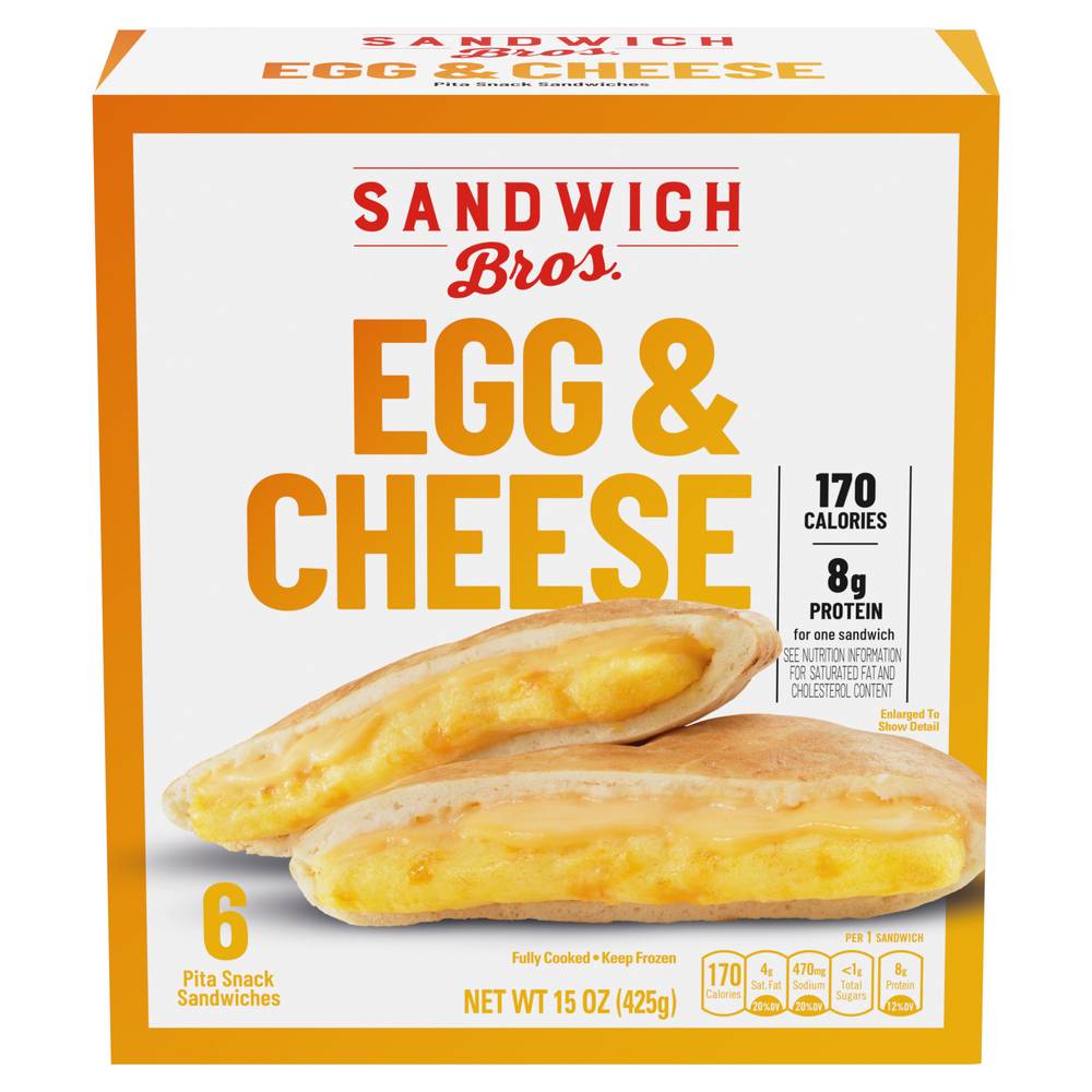 Sandwich Bros. Egg & Cheese Flatbread Pocket Sandwiches (15 oz)