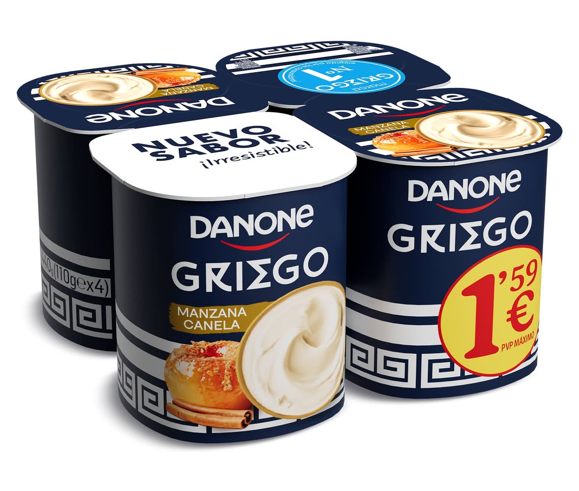 Yogur Griego Sabor Manzana Y Canela Pack 4 X 120 G