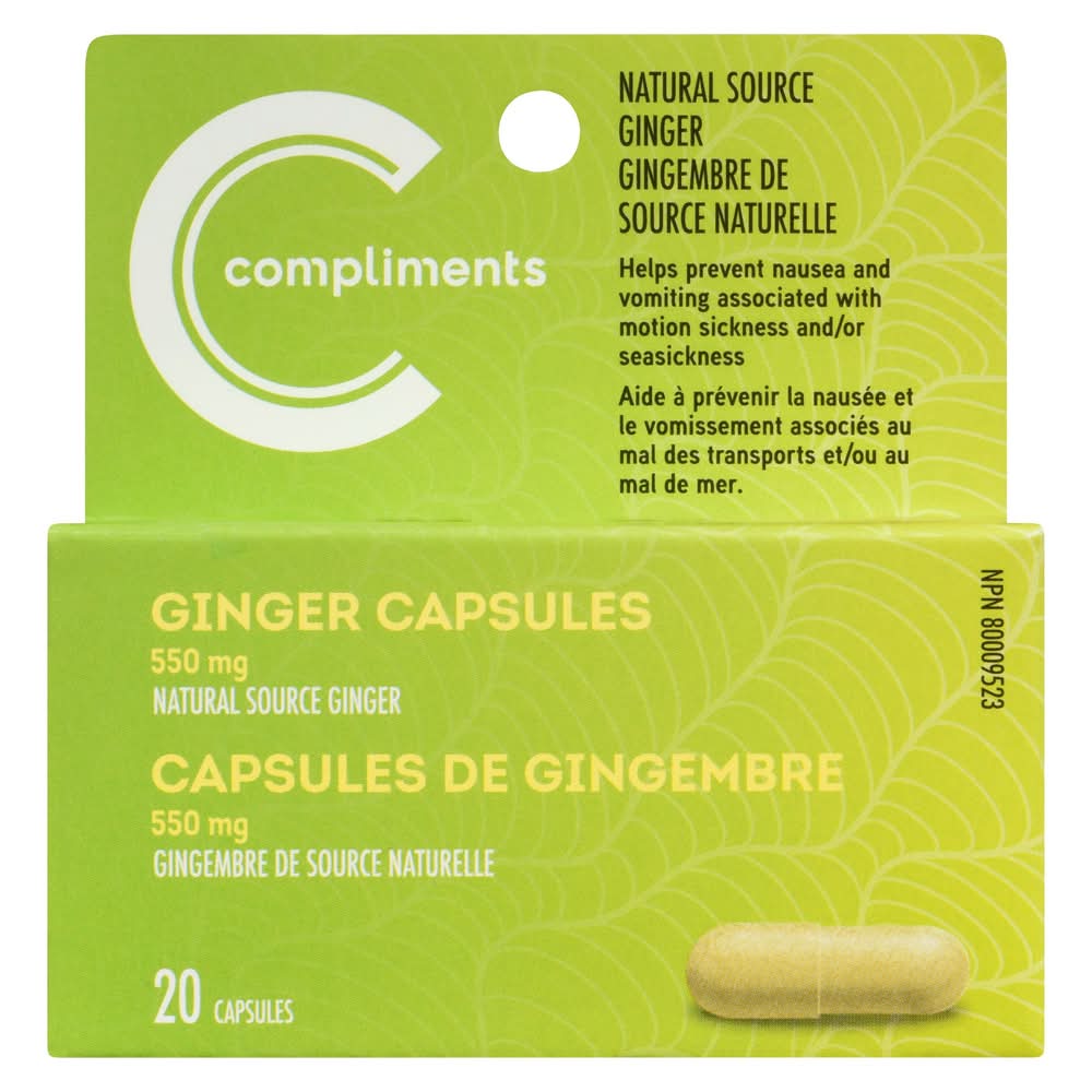 Compliments Ginger 550 mg Capsules (20 ct)