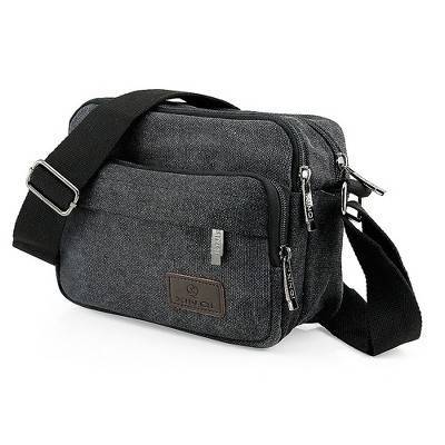 Gearonic Vintage Crossbody Canvas Messenger Shoulder Bag- Black