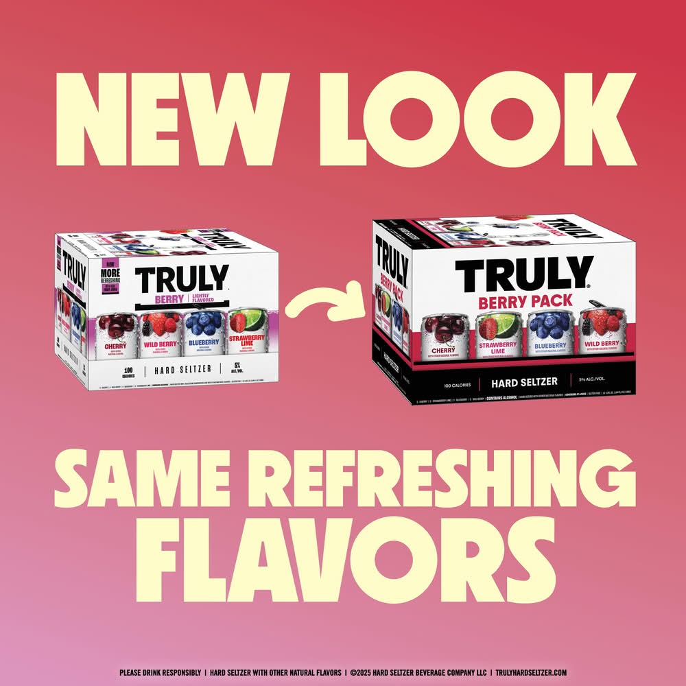 Truly Berry Hard Seltzer Variety pack, Cherry-Wild Berry-Blueberry