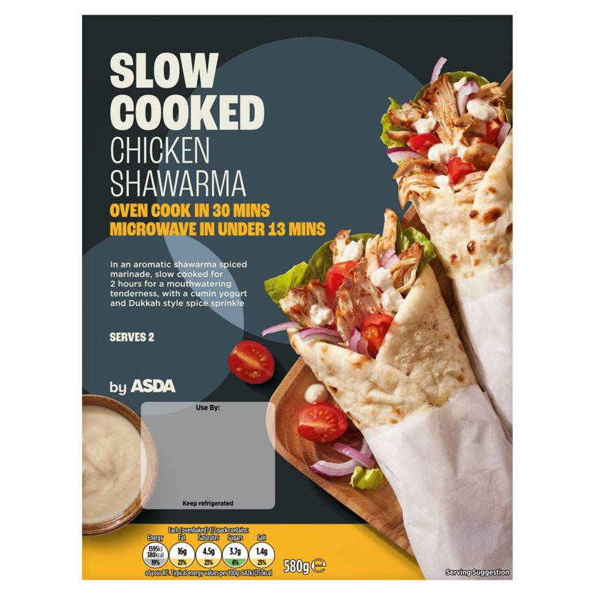 Asda Aromatic Chicken Shawarma with a Garlic Yogurt Drizzle 580g