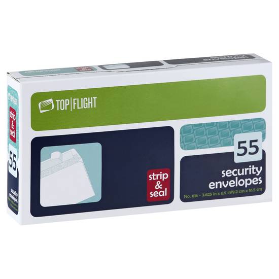 Top Flight Strip & Seal Security Envelopes (55 ct)