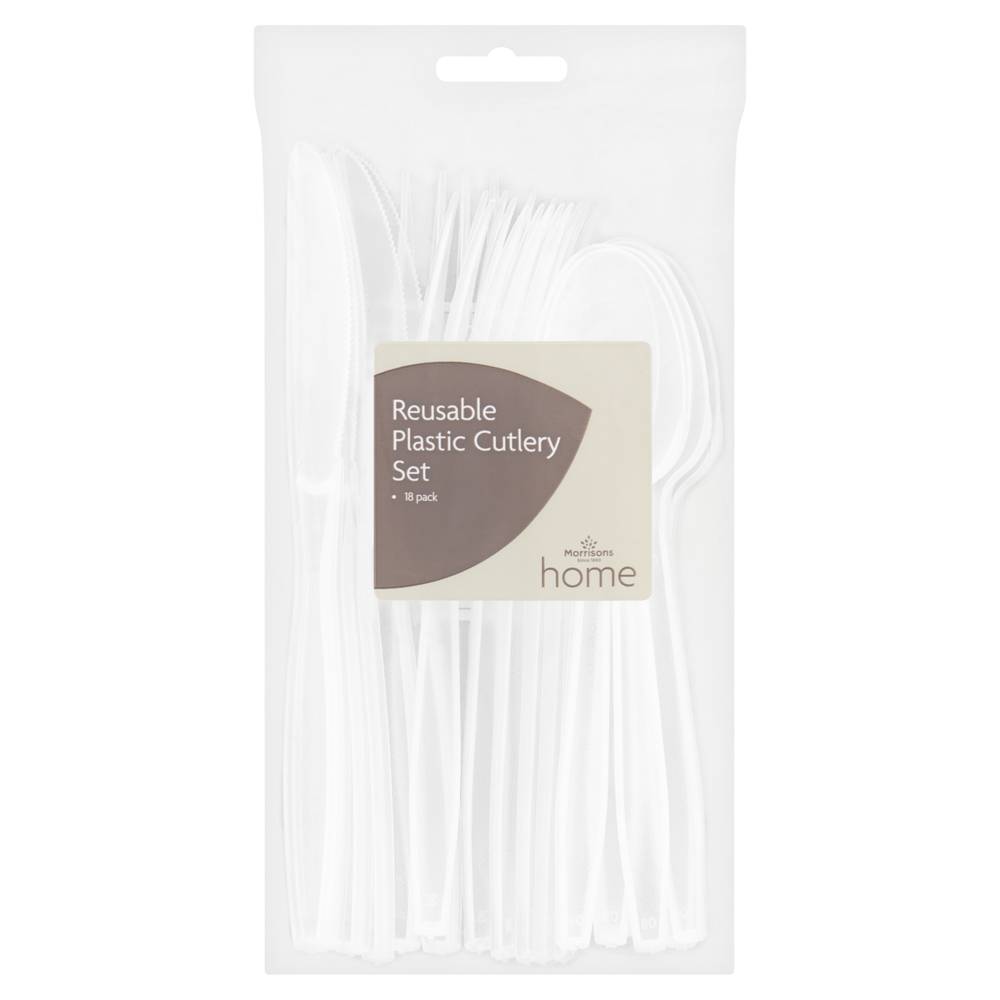 Morrisons Home Reusable Plastic Cutlery Set (18 pack)