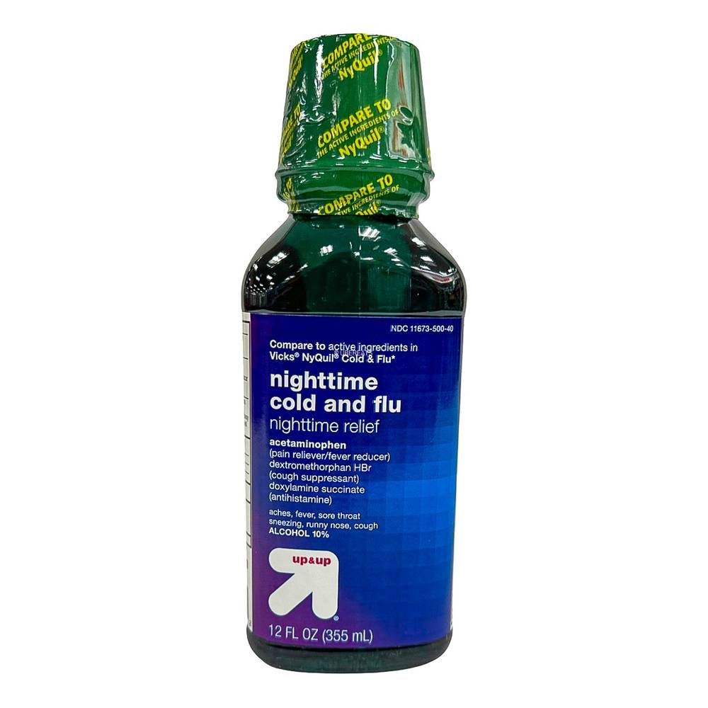 up&up Nighttime Cold & Flu Multi-Symptom Relief Liquid (12 fl oz)