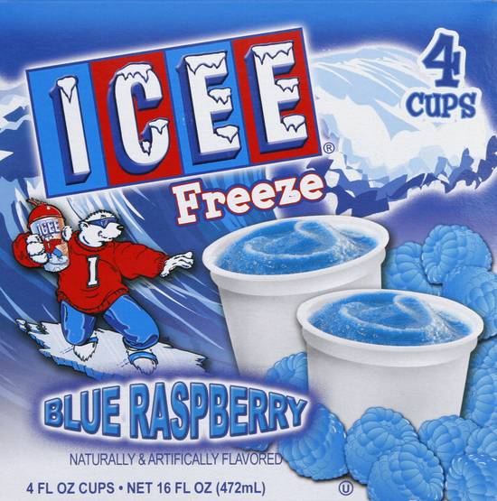 Icee Freeze Blue Raspberry Cups (4 ct)