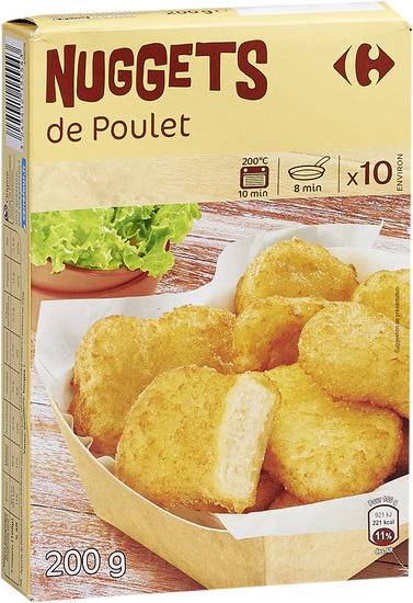 Nuggets de poulet CARREFOUR - la boite de 200 g