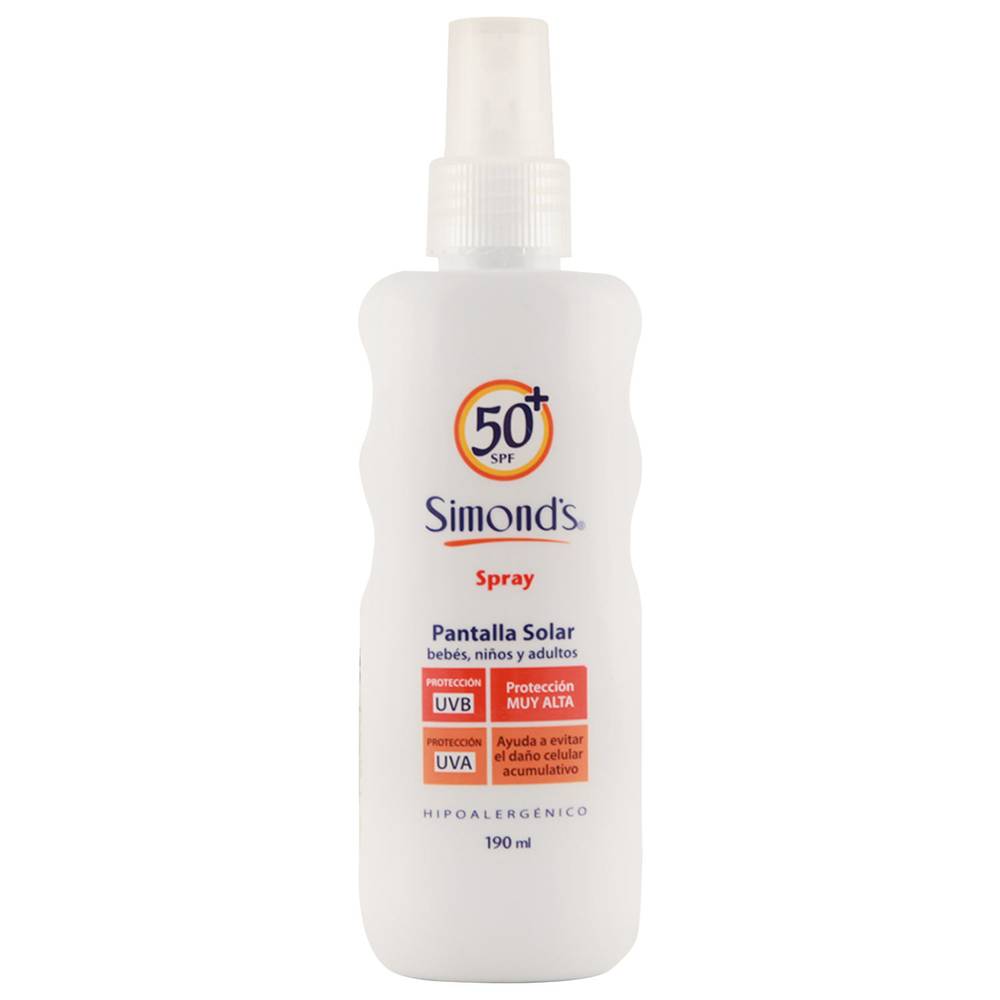 Simond's pantalla solar bebés, niños y adultos spray spf 50+