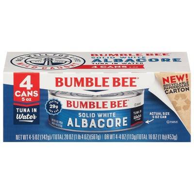 Bumble Bee Solid White Albacore Tuna in Water (5 oz, 4 ct)