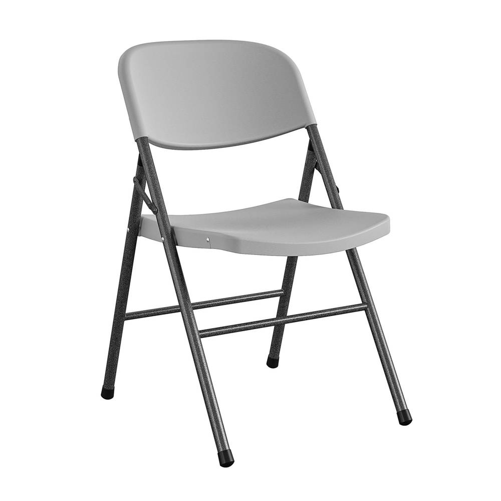 Cosco Gray Commercial Standard Folding Chair with Solid Seat (Indoor or Outdoor) | 14867LGY4L