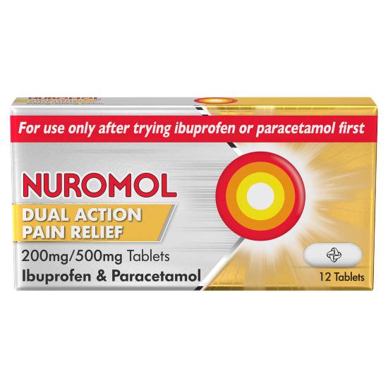 Nuromol 200Mg/500mg Dual Action Pain Relief Tablets (12 pack)