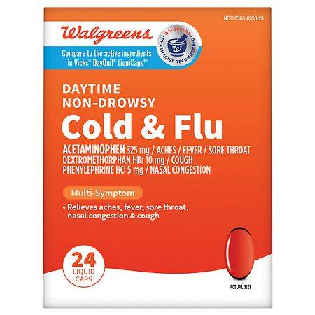Walgreens Daytime Non-Drowsy Cold & Flu Liquid Caps (160 ct)