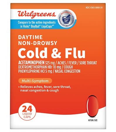 Walgreens Daytime Non-Drowsy Cold & Flu Liquid Caps