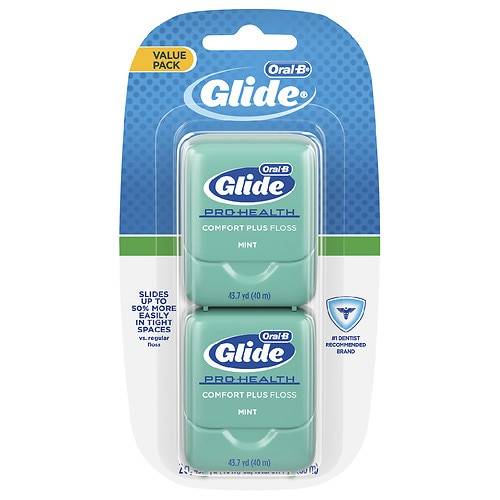 Oral-B Glide Pro-Health Comfort Plus Dental Floss Mint - 43.7 yd x 2 pack