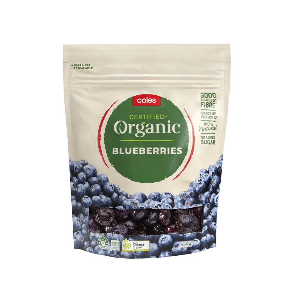Coles Frozen Organic Bluberries 450g