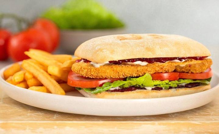 Vegan Chicken & Cranberry Ciabatta