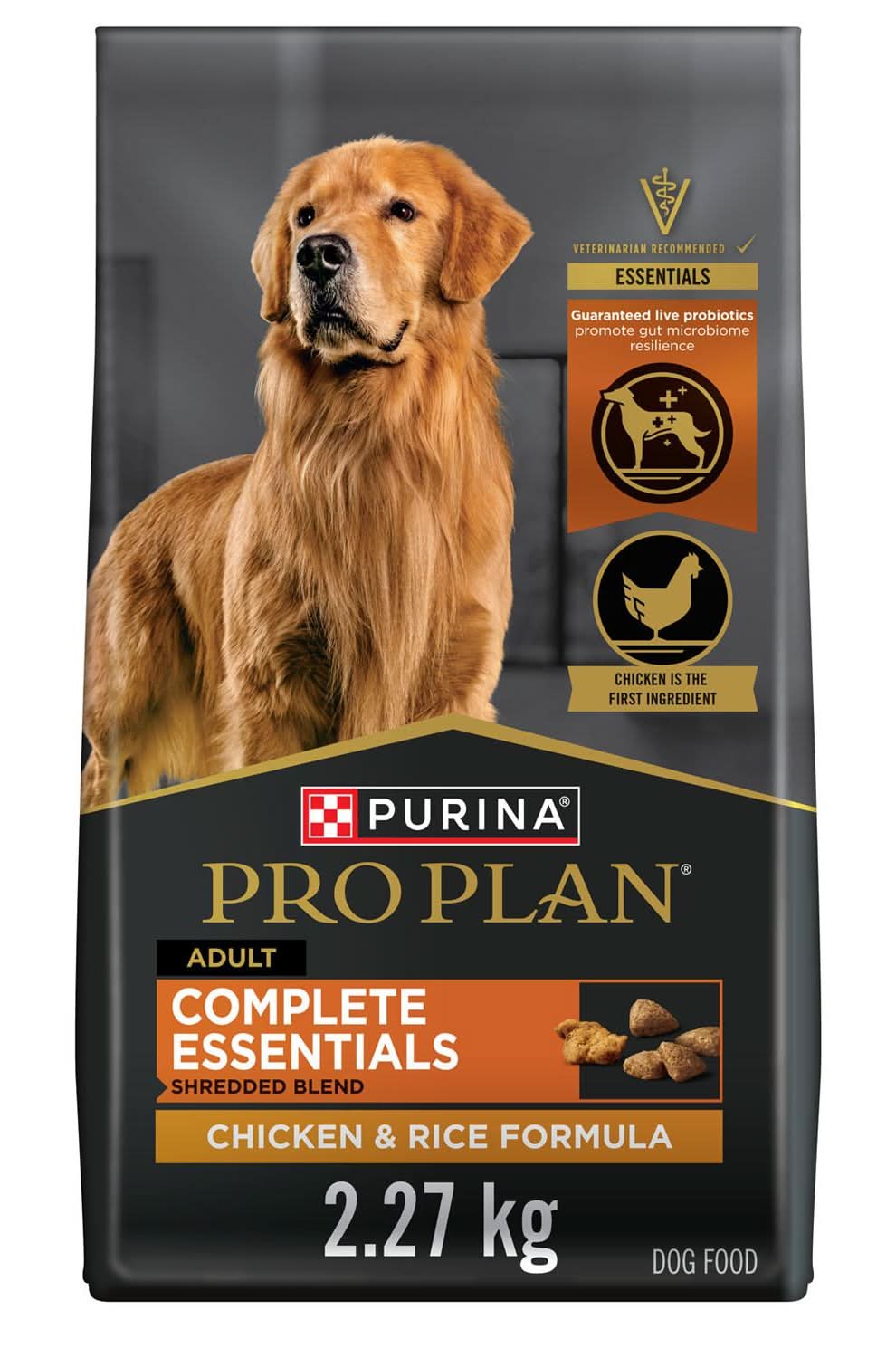 Purina Pro Plan Complete Essentials Shredded Blend Chicken & Rice Formula Adult Dog Food, 5 lb