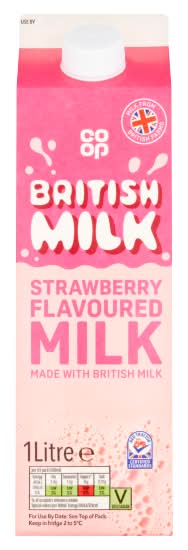 Co-op Strawberry, British Milk (1L)