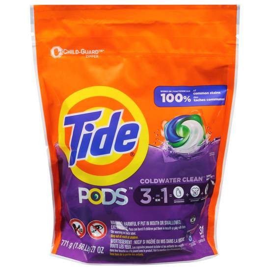 Tide Pods Coldwater Clean 3 in 1 Spring Meadow Detergent (31 ct)