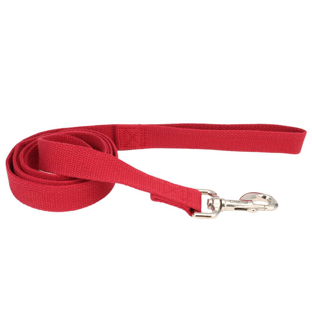 New Earth Cranberry Soy Dog Leash, Medium-Large , 1" inch X 6' ft