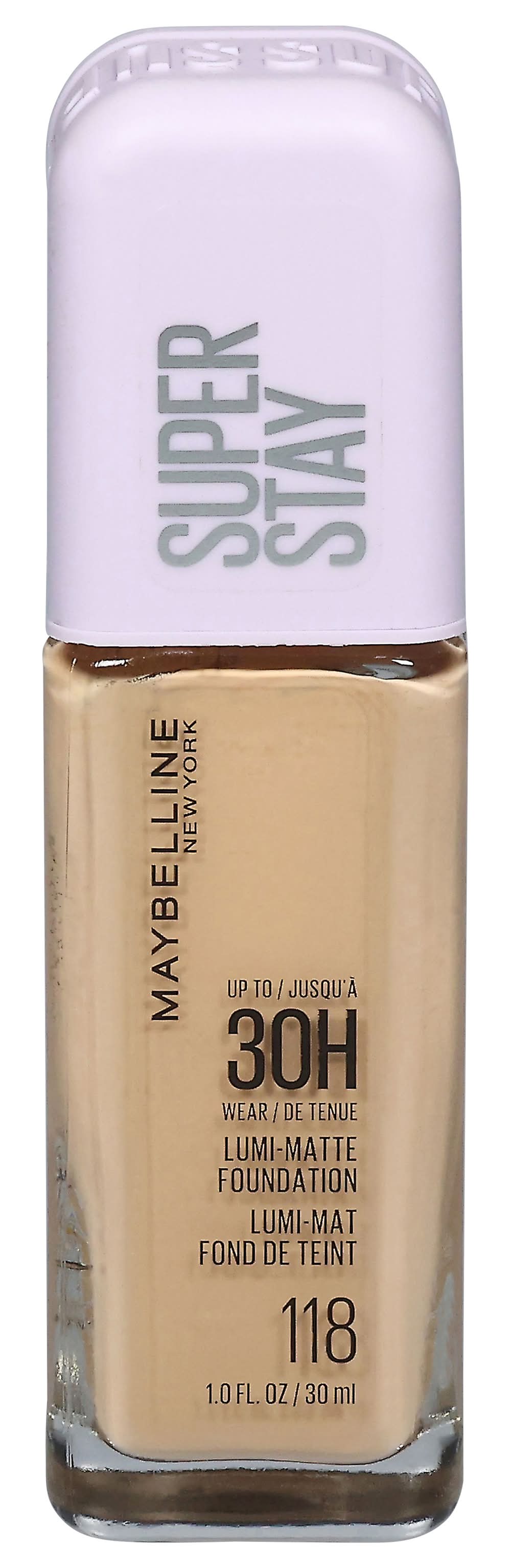 Maybelline Up To 30 Hour Wear Lumi-Matte Foundation, 118 (1 fl oz)