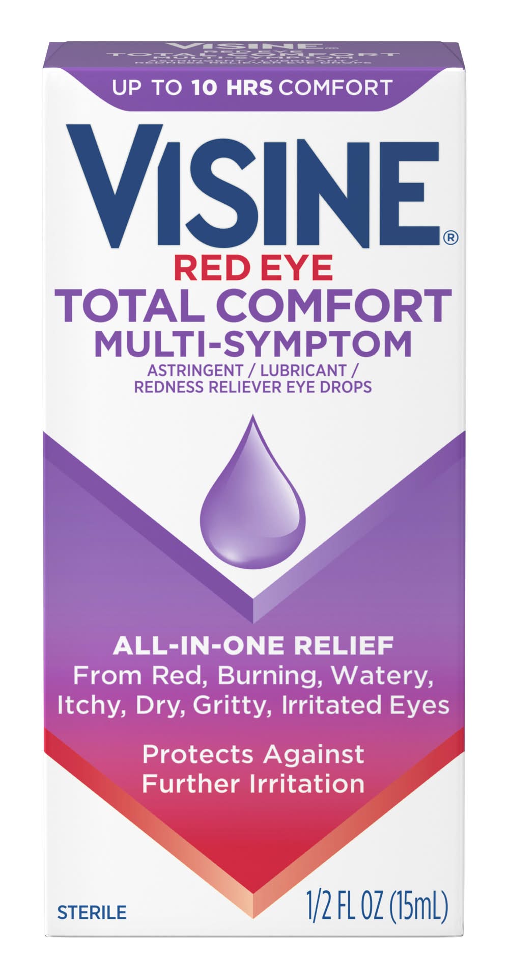Visine Red Eye Total Comfort Multi Symptom Reliever Eye Drops (0.5 fl oz)