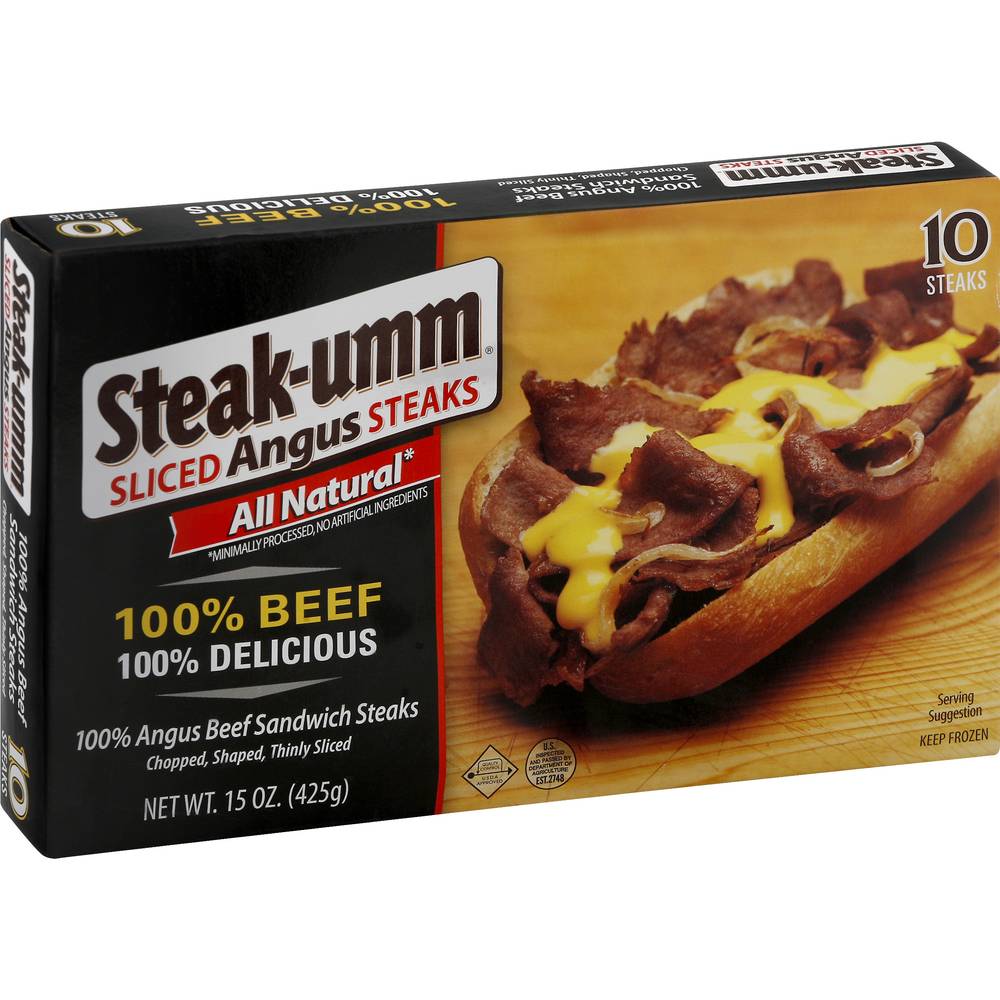 Steak-umm All Natural 100% Beef Sliced Angus Sandwich Steaks (15 oz, 10 ct)