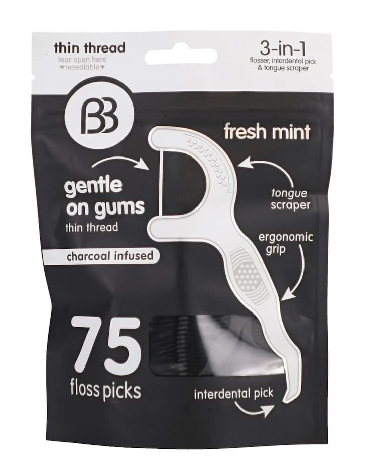 Brush Buddies Charcoal-Infused Floss Picks (75 ct)