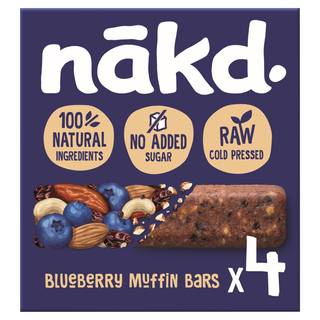 Nākd Raw Fruit & Nut Bars Blueberry Muffin 4 x 35g