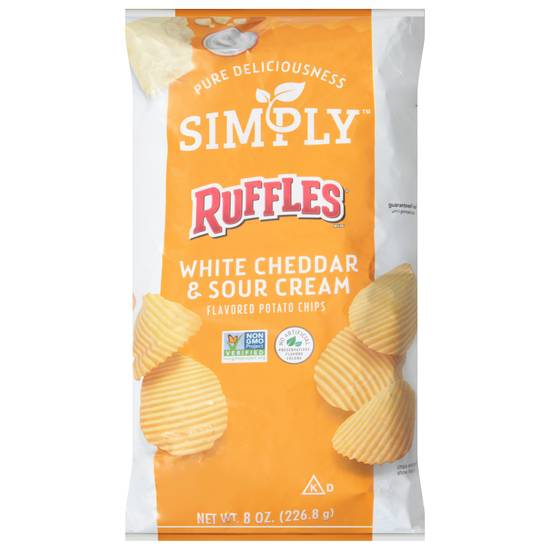 Ruffles Simply Potato Chips (white cheddar & sour cream)