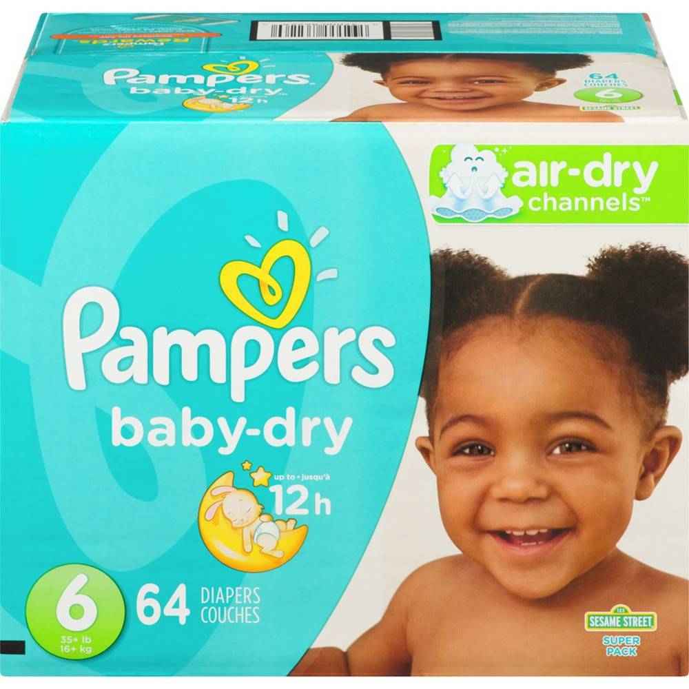 Pampers Baby-Dry Diapers Size 6 (64 ct)