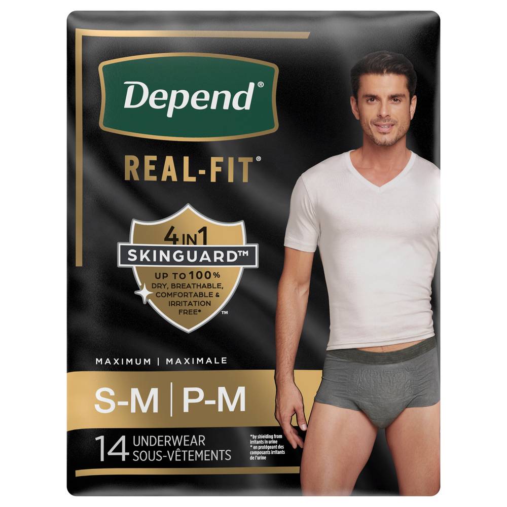 Depend Real Fit Incontinence Underwear For Men (male/s-m/gray)