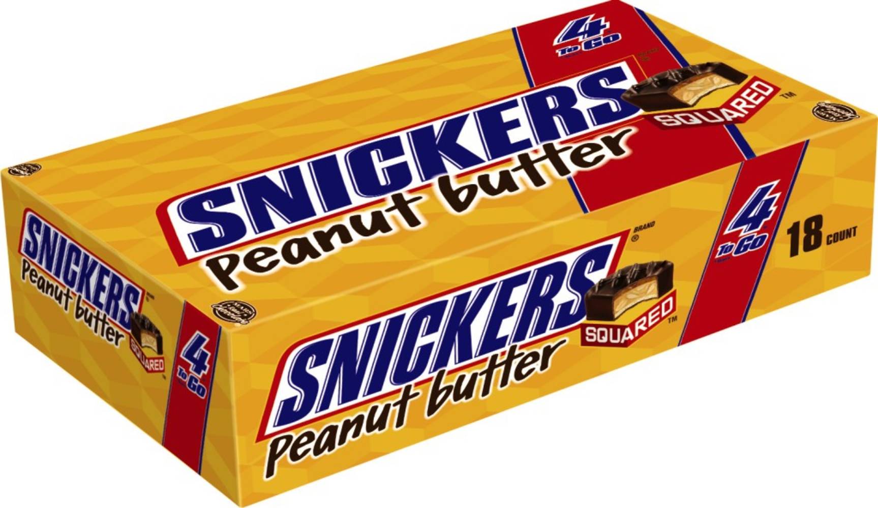 Snickers Peanut Butter Squared Sharing Size Chocolate Candy Bars Bar (3.56 oz, 18 ct)